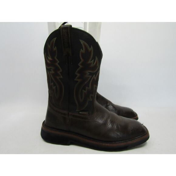 Wolverine Mens Size 10.5 EW Black Brown Leather Cowboy Western Boots main image 7